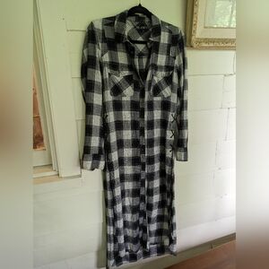 Blank NYC Black and White Plaid Shirt Dress EUC Size Small